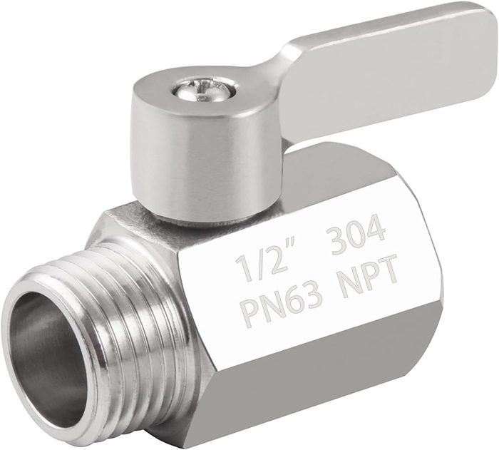 2 Pack Brass Mini Ball Valve 1/2" NPT Female