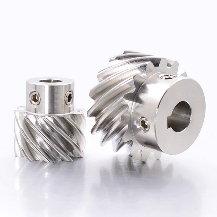 1/1.5 Mod Stainless Steel Helical Gear 10/13/15/20 Teeth 45° Left Spiral With Hub