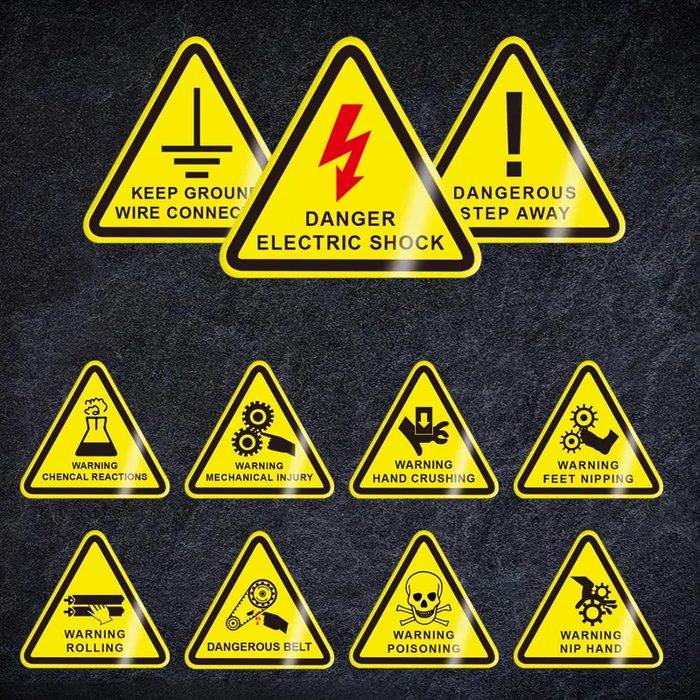 Safety Warning Signs, 50x50mm