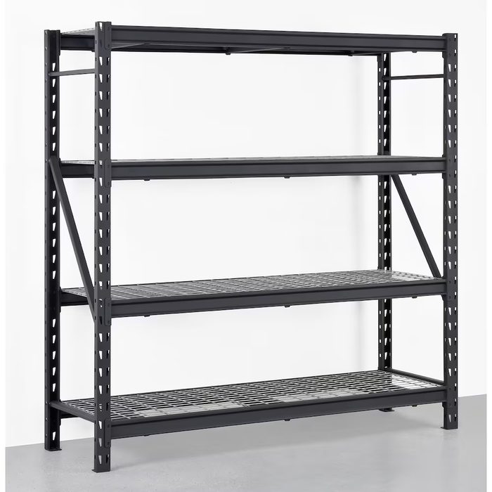 Black 4-Shelf I-Beam Welded Garage Shelving Unit