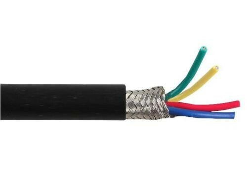4 Core Screened Shielded Cable, Black