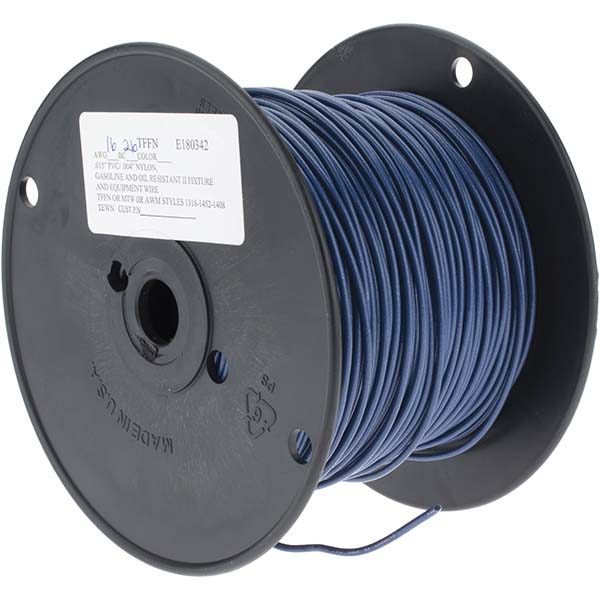 THHN Building Wire, 16.000 AWG, Nylon, Stranded Core, 500.00' Long
