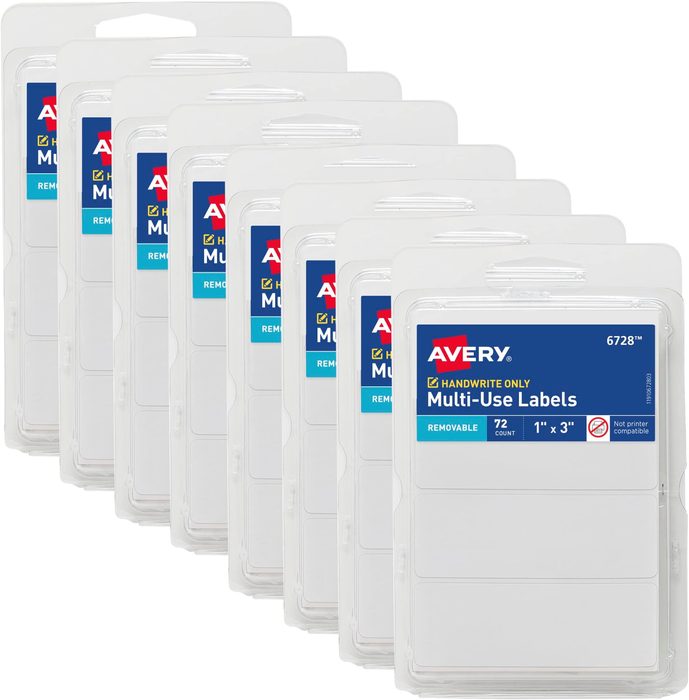 8" x 8" White Film Removable Label
