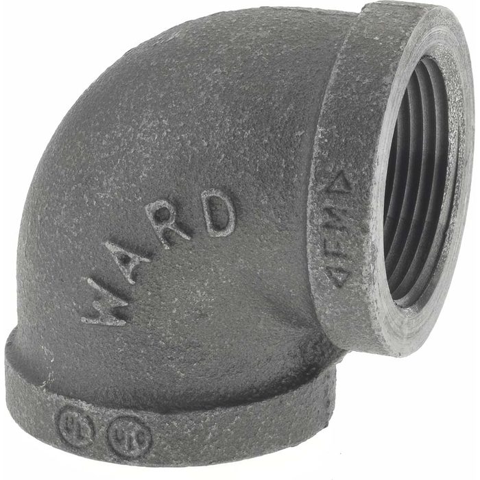 Black 90 deg Elbow: 1-1/4", Threaded