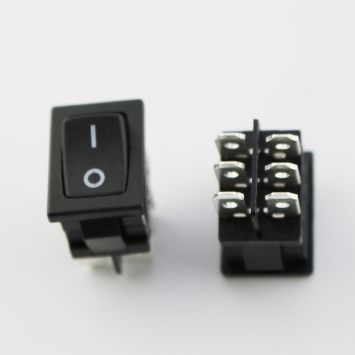 Black Rocker Power Switch 6 Pin 2 Position ON/OFF