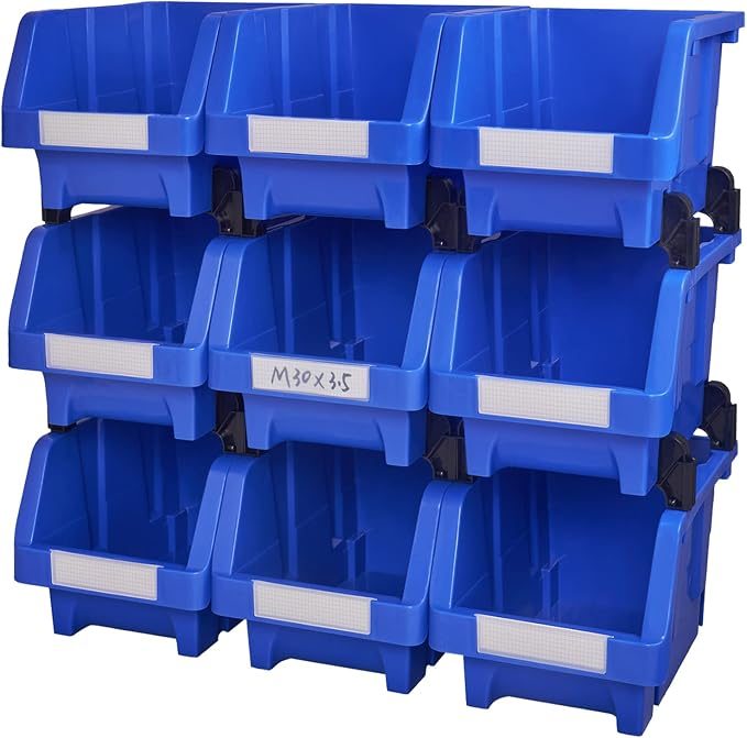 Blue Heavy Duty Plastic Stackable Small Parts Storage Bins