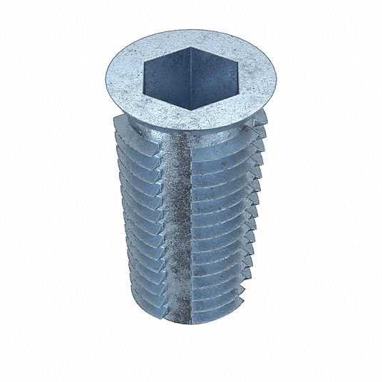 Hex Drive Threaded Insert, 18 Int Thrd Sz, 63/64 in Overall Lg