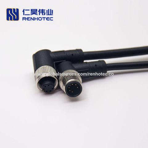 M12 6 Pin Male Screw A-Coded Power Connector