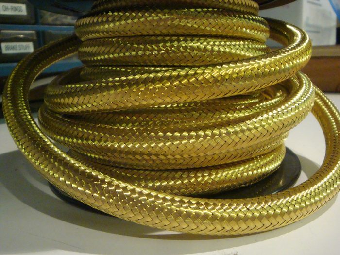 18"Lx1/2"Dia 175PSI Braided Bronze Hose