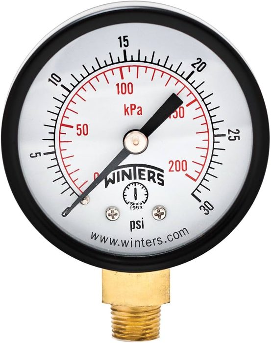Aluminum Dual Scale Pressure Gauge