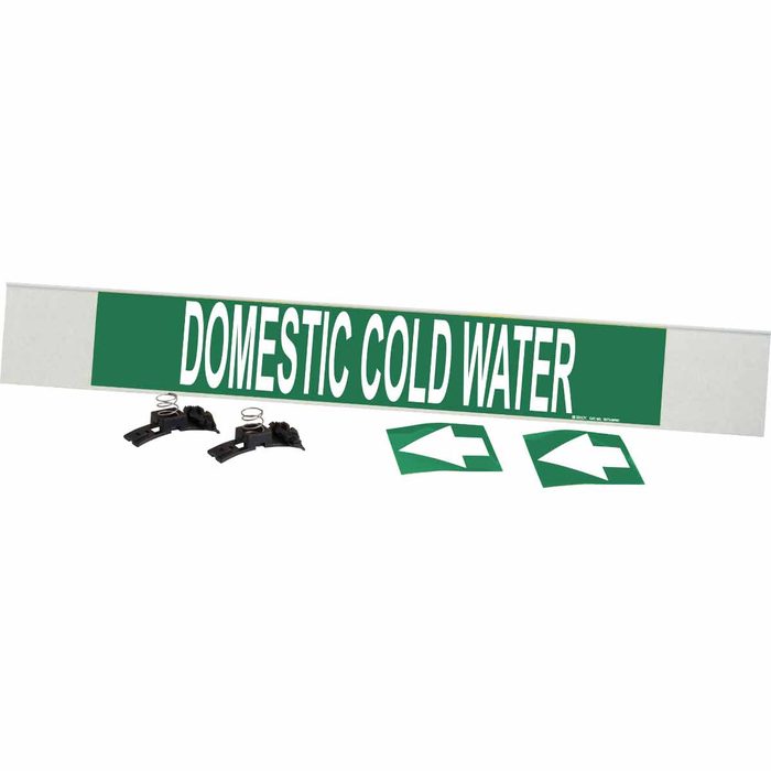 "Domestic Cold Water" Pipe Markers