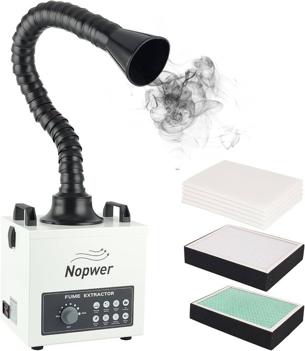 150W Solder Fume Smoke Extractor, 3-Stage Filters, 332 m³/h