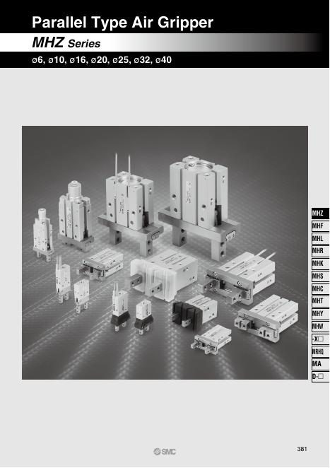 First page of Parallel Type Air Gripper - content.smcetech.com - /