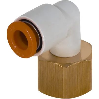 90° Elbow, 1/4 in Compatible Tube Outer Diameter, Push-In Connection