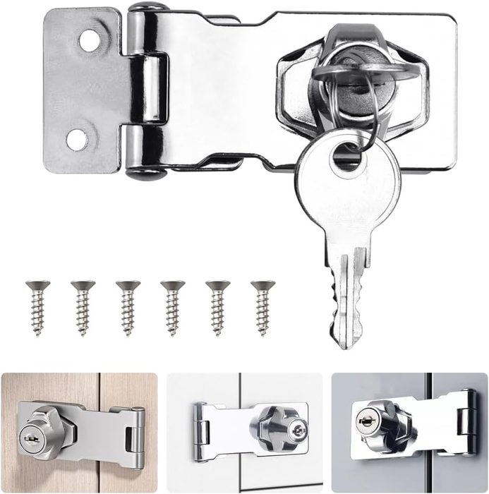 Heavy Duty Locking Hasp Staple with Keys