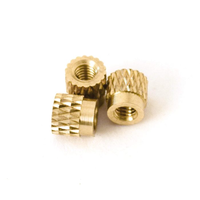 M2.5 Brass Insert, 4.5 mm (Length), Female Thread, Heat Sink or Injection Mold