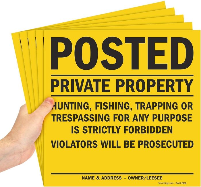 11 in. x 11 in. Plastic Posted Private Property Signs