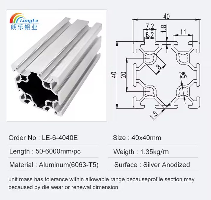 2020 3030 4040 Aluminum Extrusion Profile