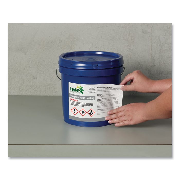 4.75" x 7.75" White UltraDuty™ GHS Chemical Labels for Inkjet