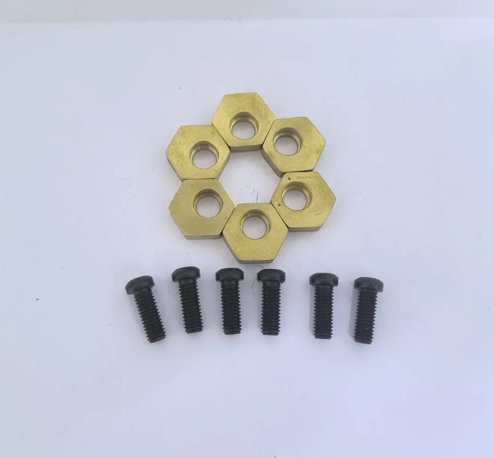 CNC Eccentric Clamps 6 Pcs Hexagonal Eccentric Fixture Clamps Stainless Steel Anchor Clamping with Nut for Workholding Thread M4 M5 M6 M8 M10 M12 M16 (M16 6SETS with Base)