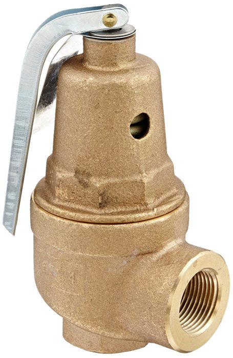 1" Bronze Boiler Pressure Relief Valve, 100 psi, Threaded