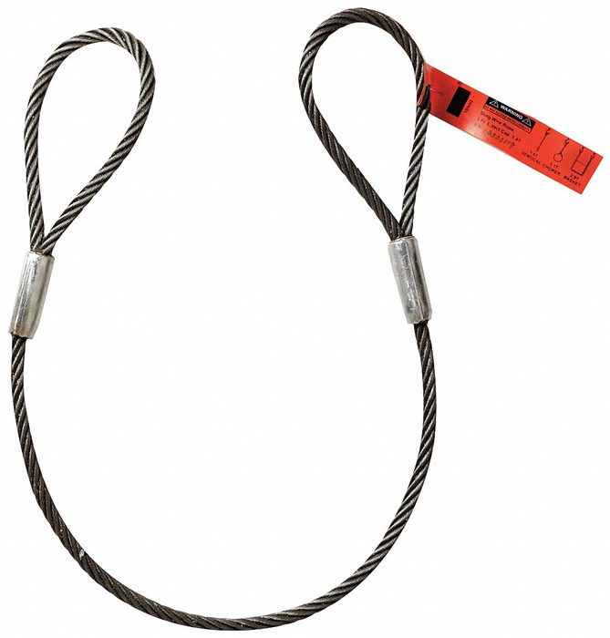 Single-leg Eye Wire Rope Sling, 3 ft.