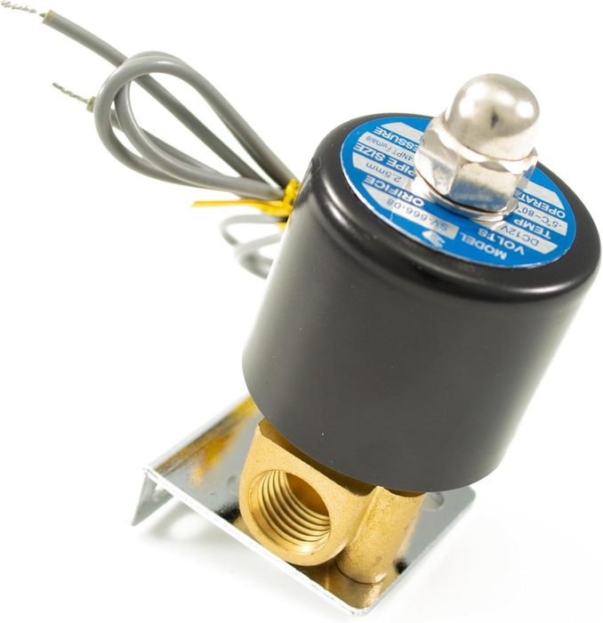 Brass 1/4" Air Valve - (1/4" NPT / 12V)