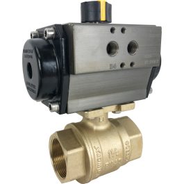 1-1/2" Brass Ball Valve with Pneumatic Actuator (Spring Return)