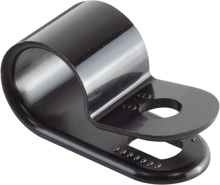 Black Nylon Plastic Cable Clamps, Screw Mounts for Cable, Rope, Tube Management
