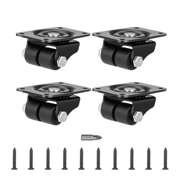 Heavy Duty Casters Set of Plate Casters 4 Low Profile Caster