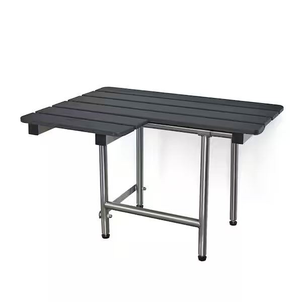 32 in. x 22.5 in. Black Phenolic Reversible Folding Transfer Tub/Shower Seat