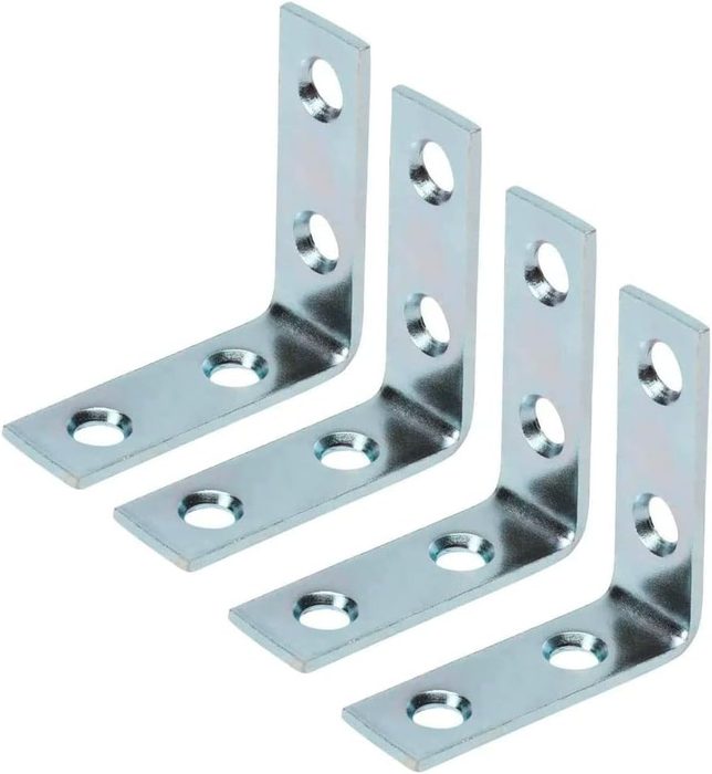 4"Hx13"Wx2"D Clear Zinc Plated Steel Silver L Bracket