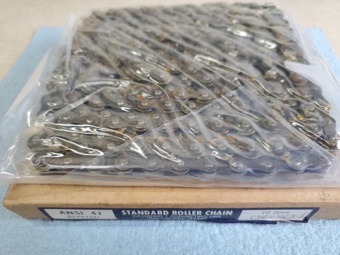 ANSI 41 Standard Roller Chain, 10 ft, 1/2" x 1/4"
