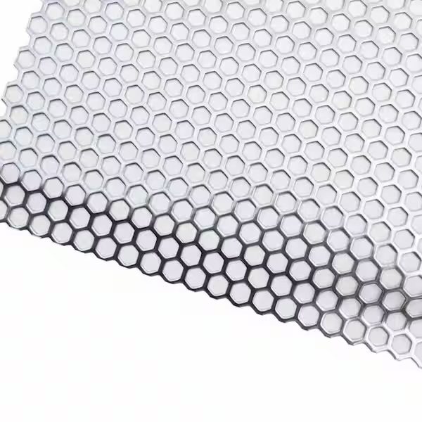 304 Stainless Steel Perforated Metal Sheet, 15.7 inches x 7.8 inches, 0.25 inch Hexagonal Holes