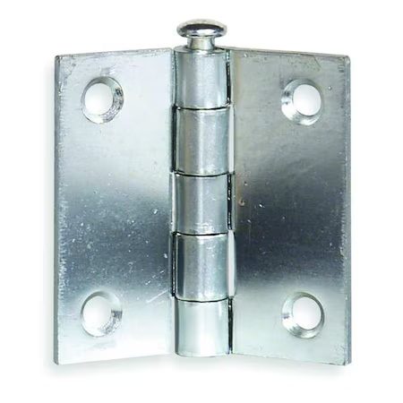 Door and Butt Hinge, Full Mortise Mounting, 1 in Leaf W x 2 in Leaf H, zinc plated