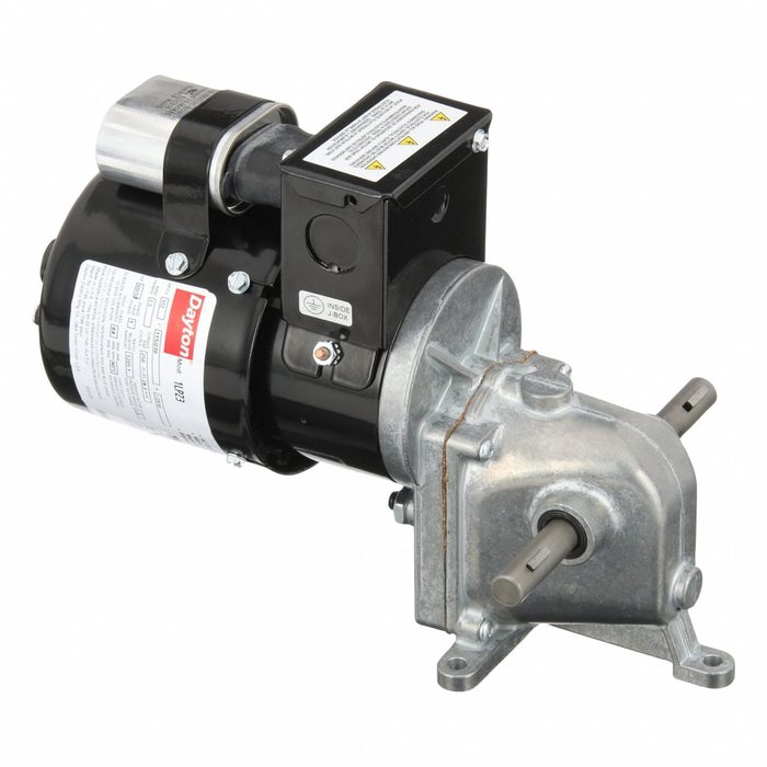 Right Angle, Dual Output Shafts, AC Gearmotor
