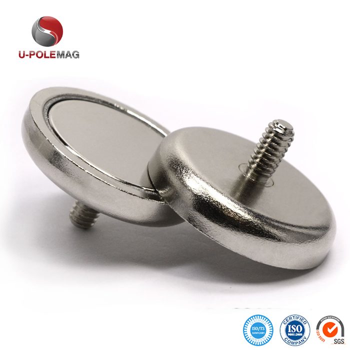 Customized Pot Magnets with External Threaded Rods