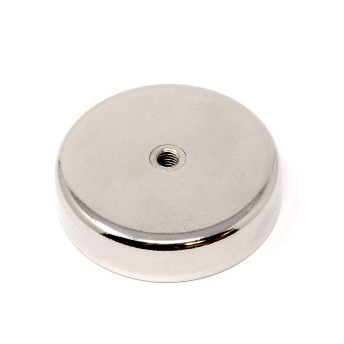 Pot Magnet, 11/16" x 5/8", with 1/4" Tapped Hole