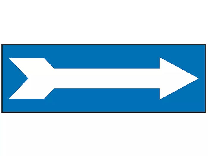 Pipe Marker, Blue Arrow, 8"+ Pipe Diameter
