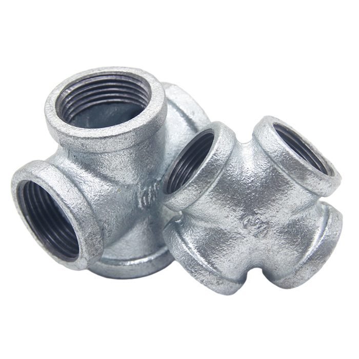 Galvanized Malleable Iron Pipe Fittings NPT Thread Cross