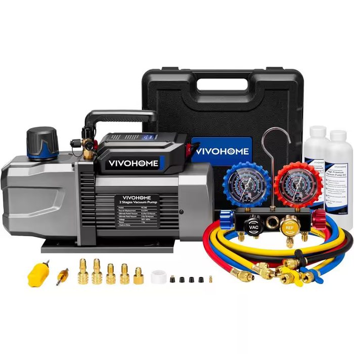 1 HP 9.6 CFM 2-Stage HVAC Vacuum Pump