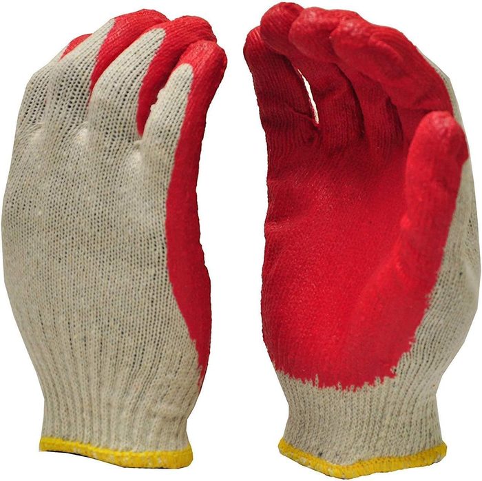 Red Latex Rubber Palm Coated Work Gloves