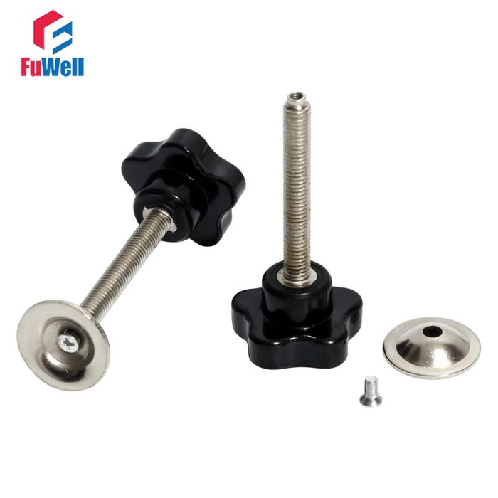 Star Knob Clamp With Plate Male Thread, M8