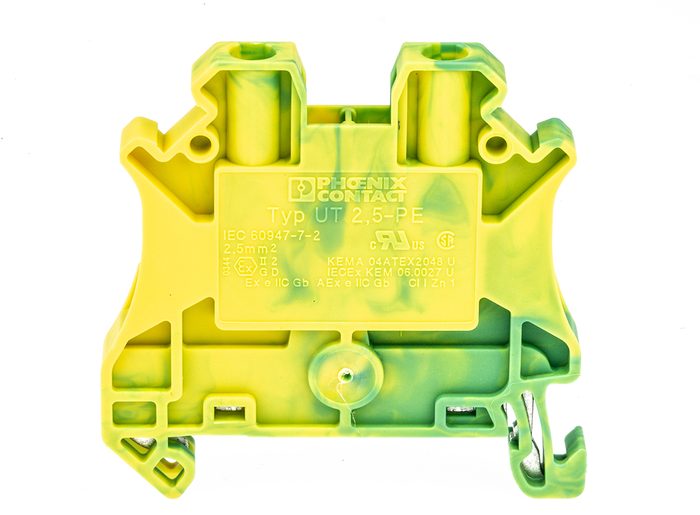 DIN Rail Terminal Block UT 2.5-PE GROUND TERM BLOCK