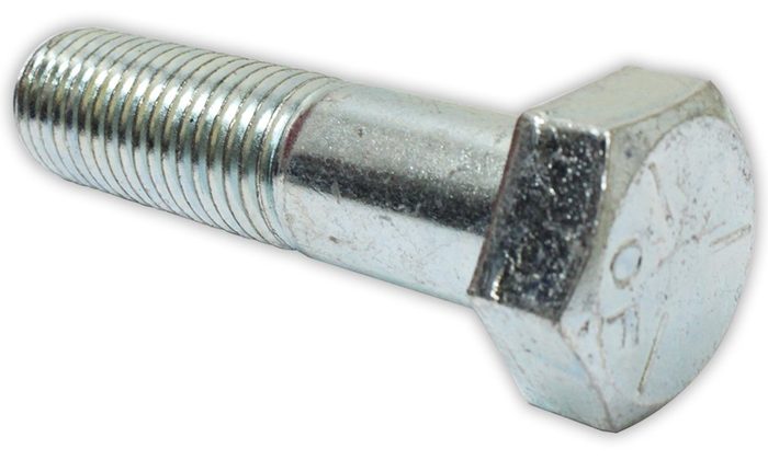 Hex Bolt, 1" Diameter, 4.25" Total Length, Coarse Thread, Zinc Coating