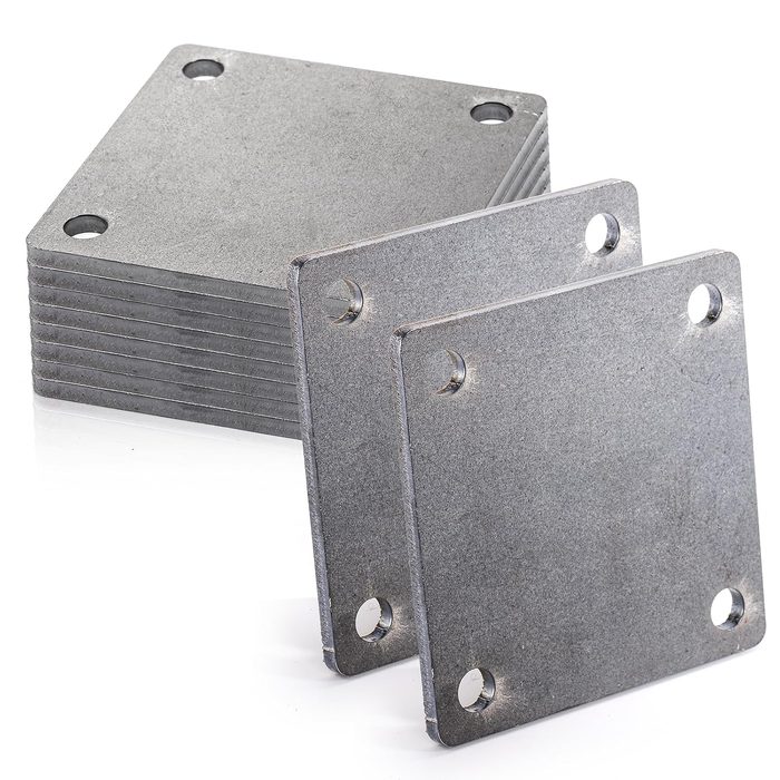 4'' x 4'' Flat Metal Plate, Laser Cut A36 Hot Rolled Mild Steel with Smooth Edges