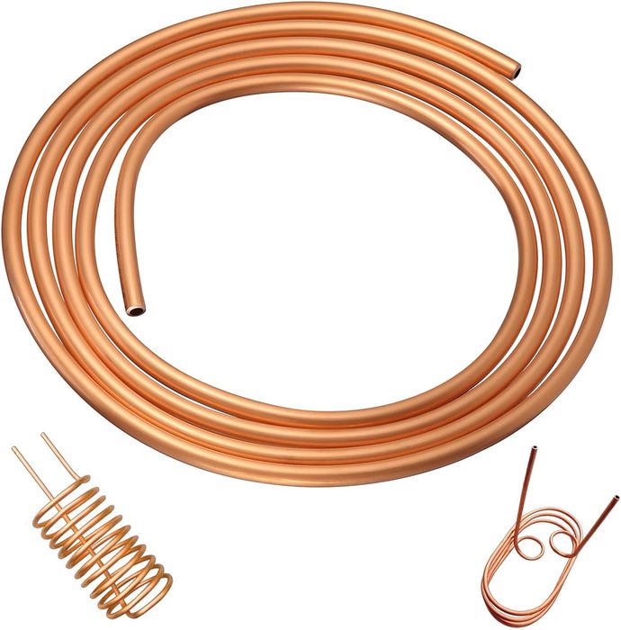 99.9% Copper Tube, 5/16 in OD x 15/64 in ID x 10 Ft