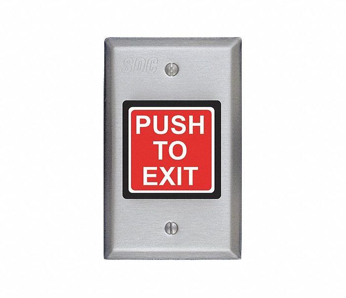 Exit Push Button 4 1/2 in Ht, 1 in Dp