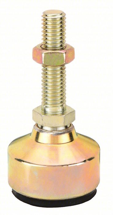 Leveling Mount, Anti-Vibration, 500 lb. Load Capacity, 3-3/4" Height, Yellow Zinc