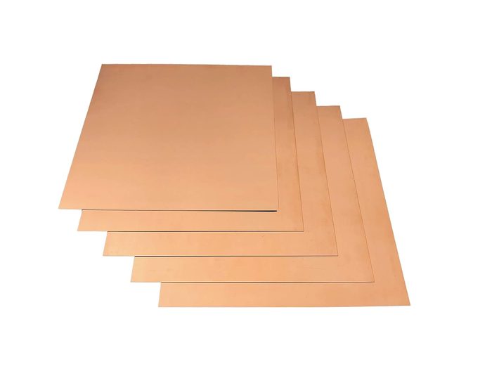 Copper Sheet, 12''x12'', 16 Ounce, 24 Gauge, 99.9% Pure, Mill Finish